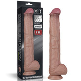 14.5in Dual Layered Bendable Silicone Cock XXL Toy Flesh Dongs Realistic